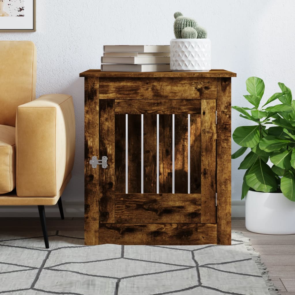 Vidaxxl cage pour chien 64,5x80x71 cm bois traité, chêne fumé