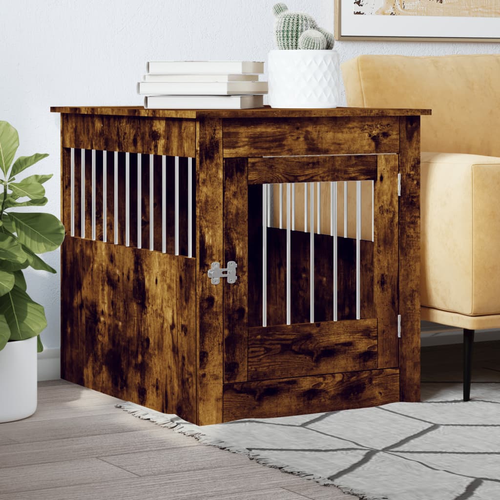 Vidaxxl cage pour chien 64,5x80x71 cm bois traité, chêne fumé