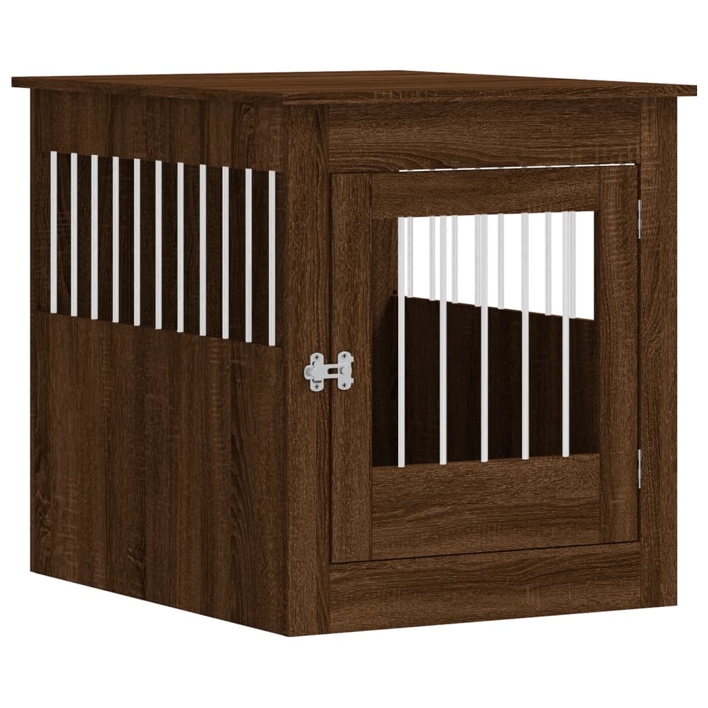 Vidaxxl cage pour chien 64,5x80x71 cm bois fini couleur chêne marron