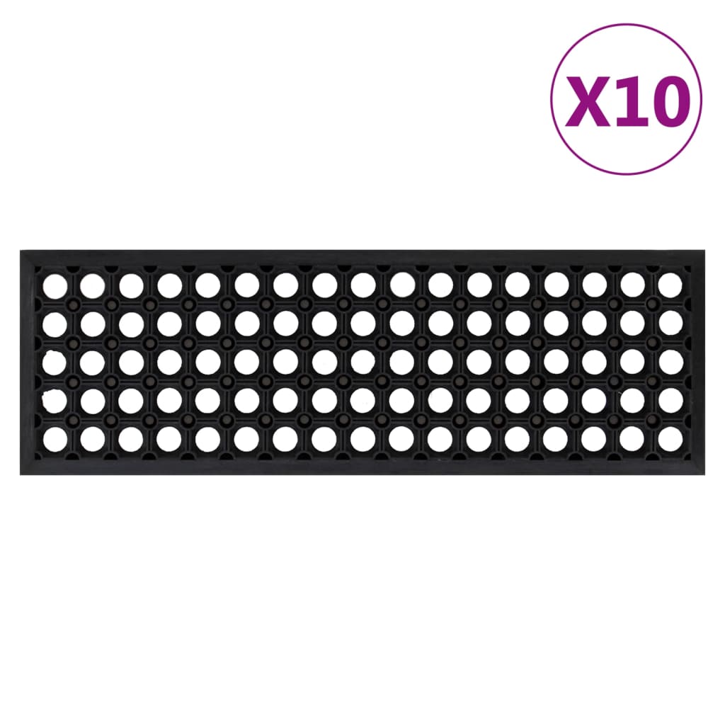 Vidaxx tapis d'escalier 10 pcs 25x75 cm caoutchouc