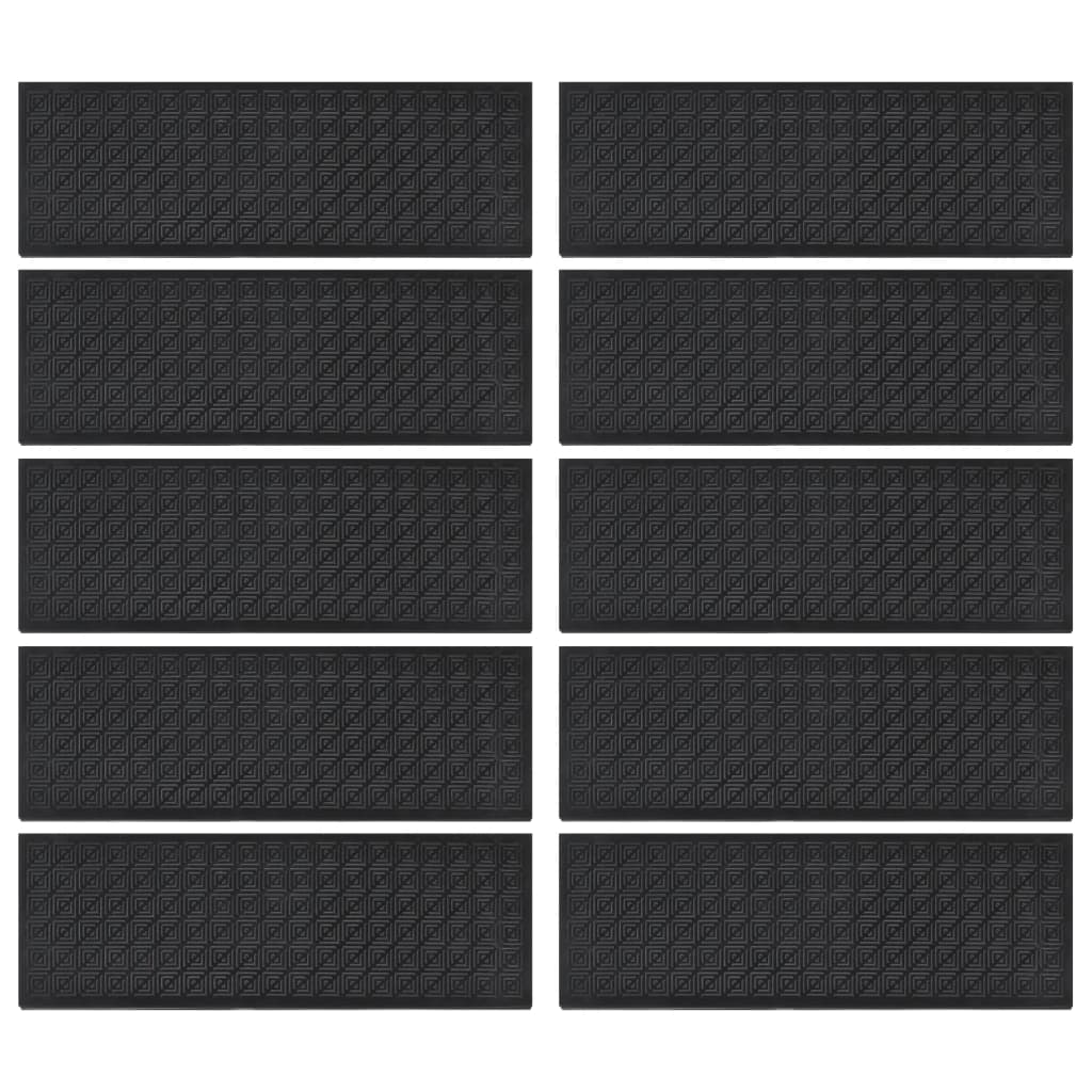 Vidaxx tapis d'escalier 10 pcs 25x75 cm caoutchouc