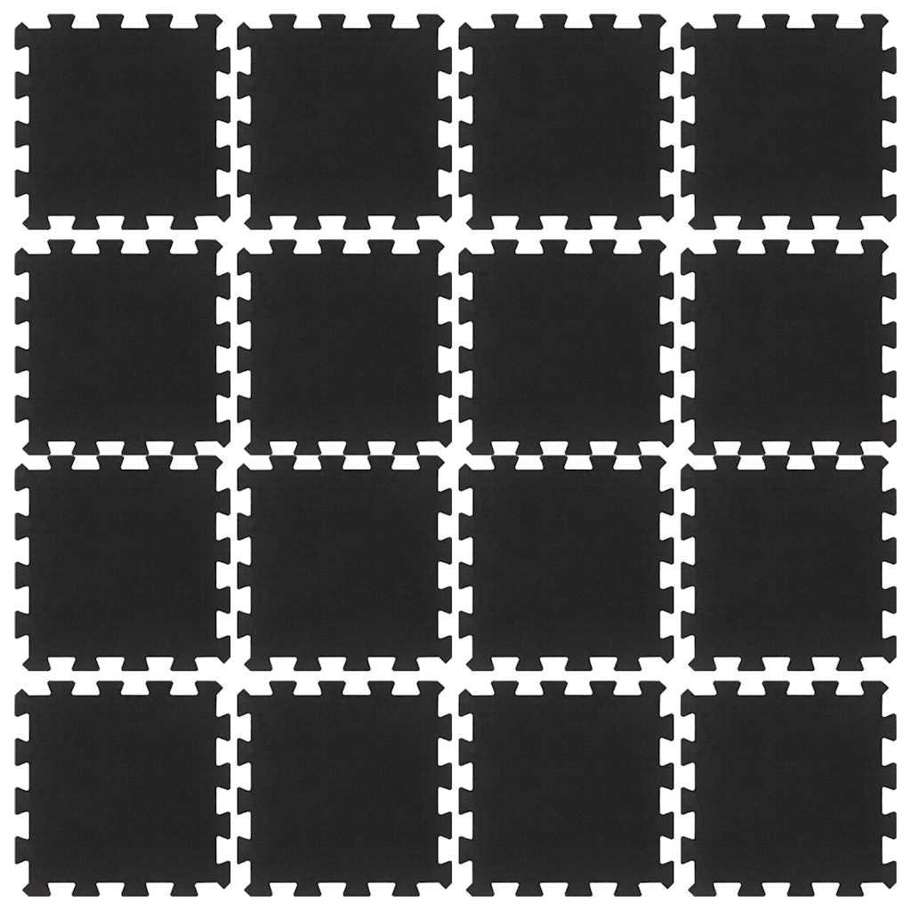 Vidaxxl dalles en caoutchouc 16 pcs 16 mm 30x30 cm noir