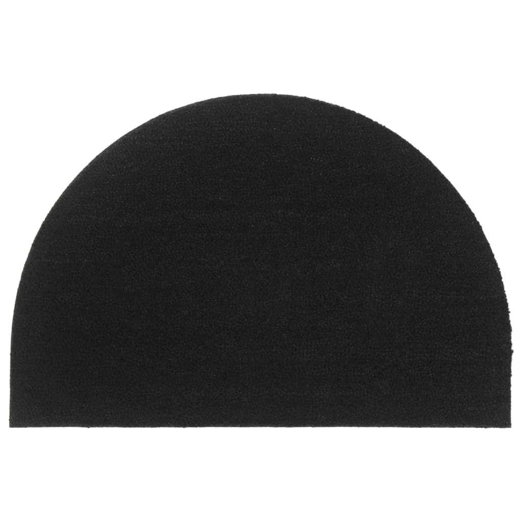 VidaXL Paillasson semi-circulaire 60x90 cm tufté fibre de coco noir