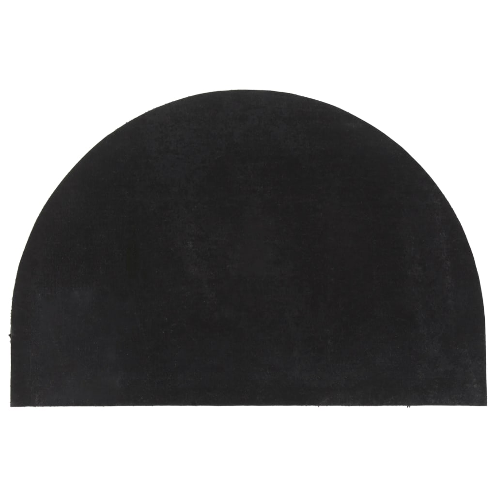 VidaXL Paillasson semi-circulaire 60x90 cm tufté fibre de coco noir