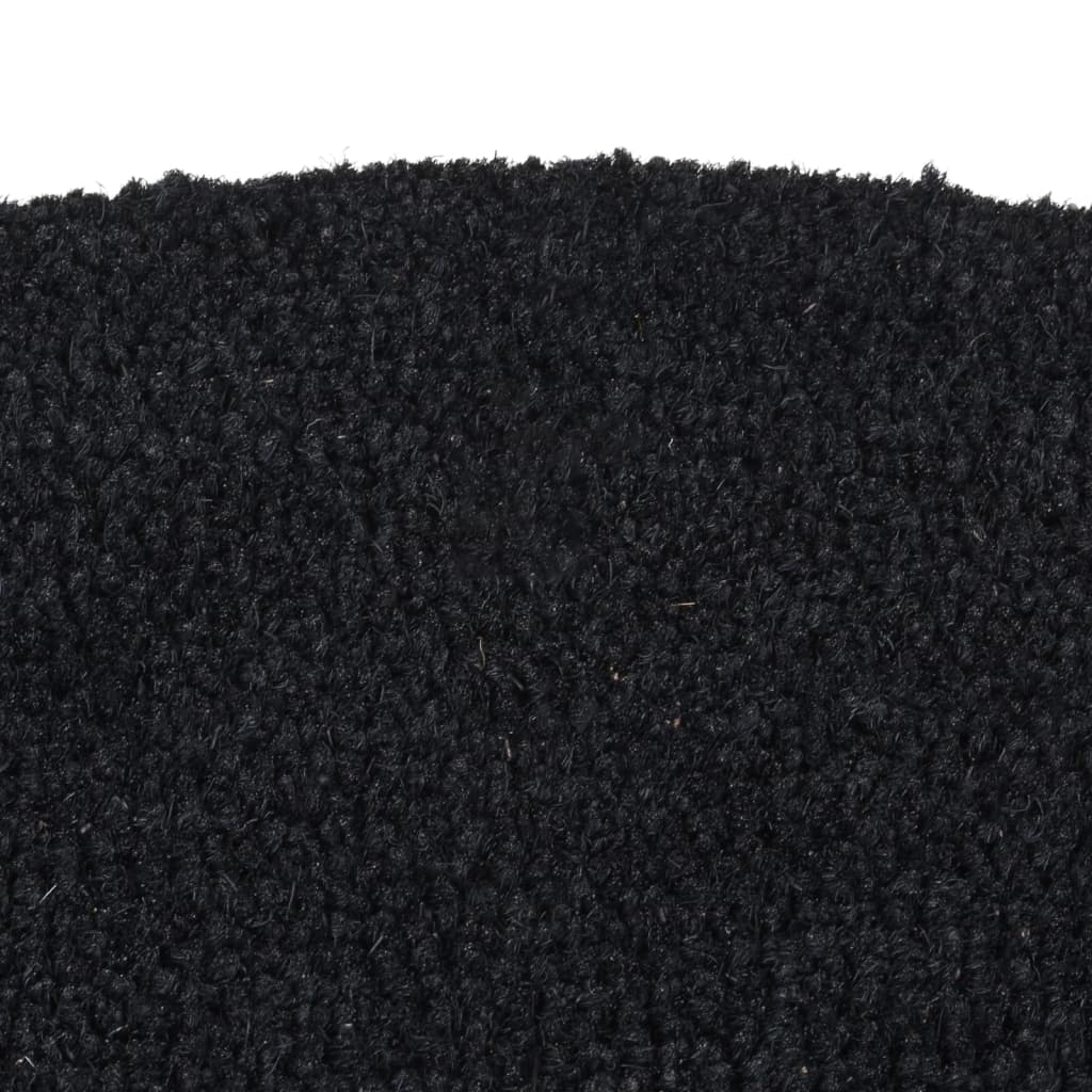 VidaXL Paillasson semi-circulaire 60x90 cm tufté fibre de coco noir