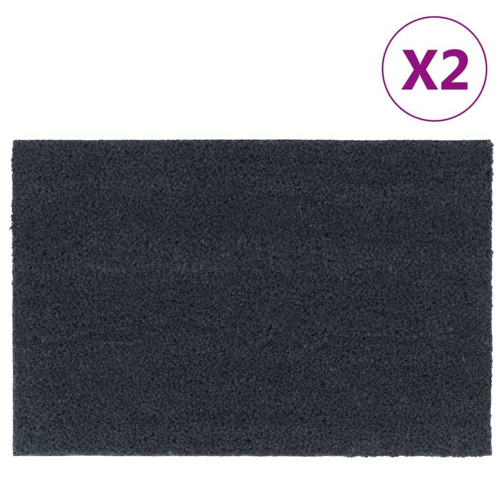 Vidaxx paillassons 2 pcs 40x60 cm tufté fibre de coco gris foncé