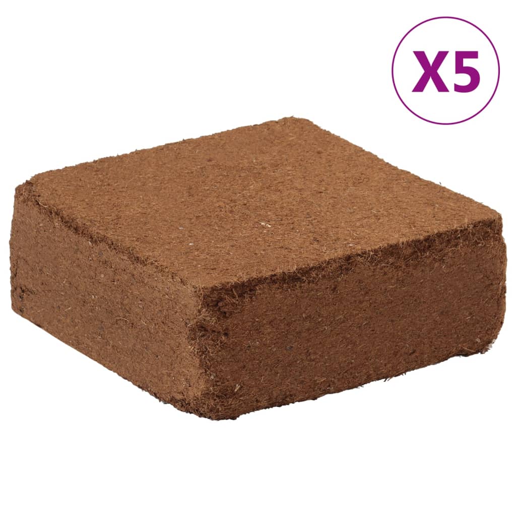 Blocs de fibre de coco VidaXL 5 pièces 5 kg chacun 25 kg au total