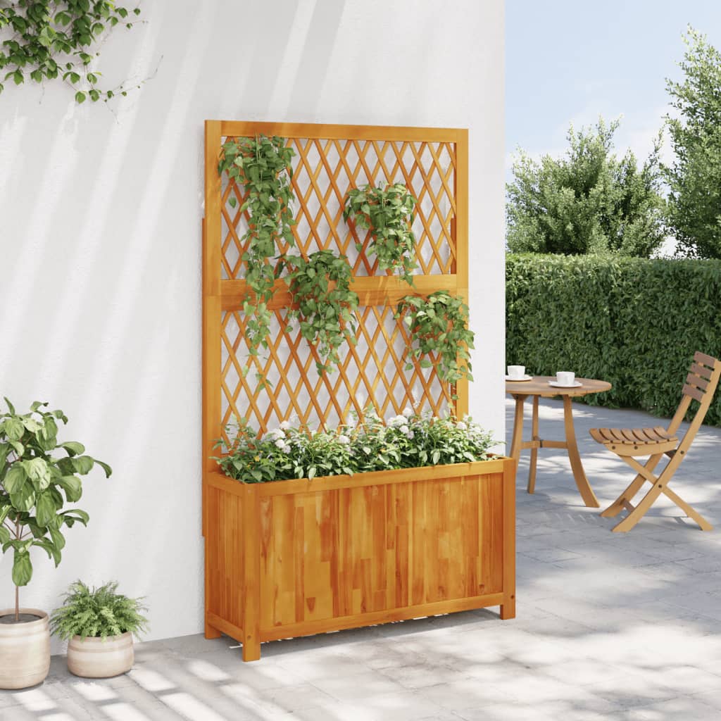 Vidaxx jardinière avec treillis 100x32x165 cm bois d'acacia massif