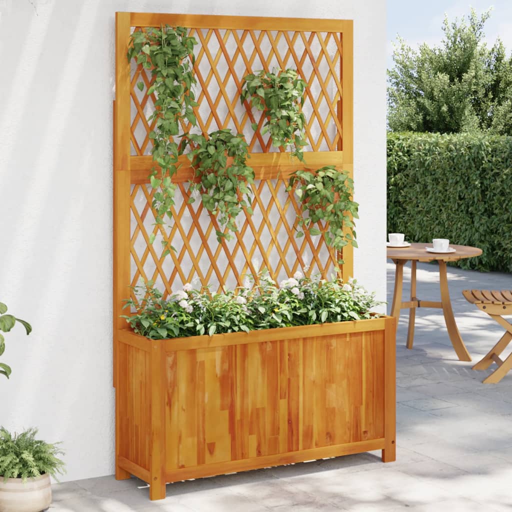 Vidaxx jardinière avec treillis 100x32x165 cm bois d'acacia massif