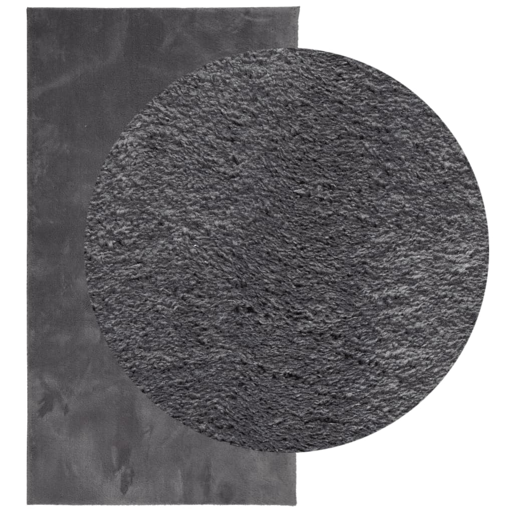 VidaXL tapis huarte poils courts doux lavable 60x110 cm anthracite