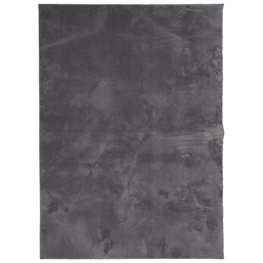 VidaXL tapis huarte poils courts doux lavable 160x230 cm anthracite