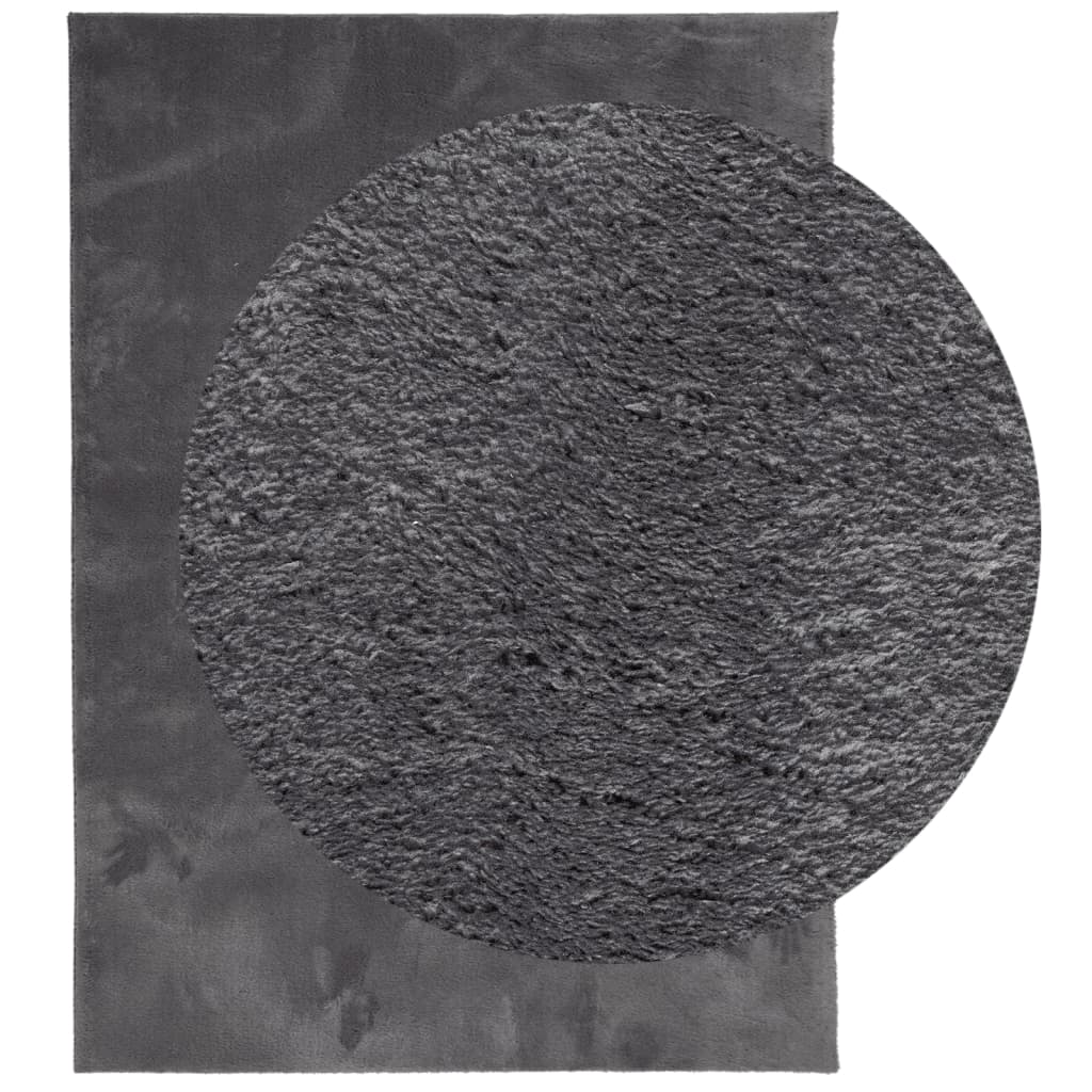 VidaXL tapis huarte poils courts doux lavable 160x230 cm anthracite
