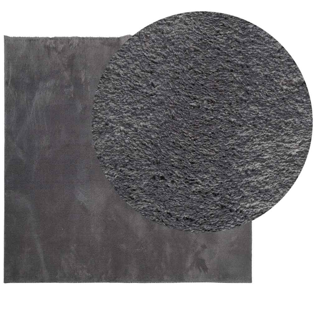 VidaXL tapis huarte poils courts doux lavable 240x240 cm anthracite