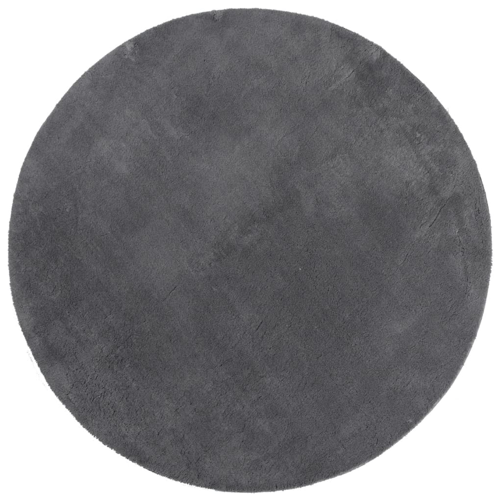 Vidaxl tapis huarte poils courts doux lavable ø 80 cm anthracite