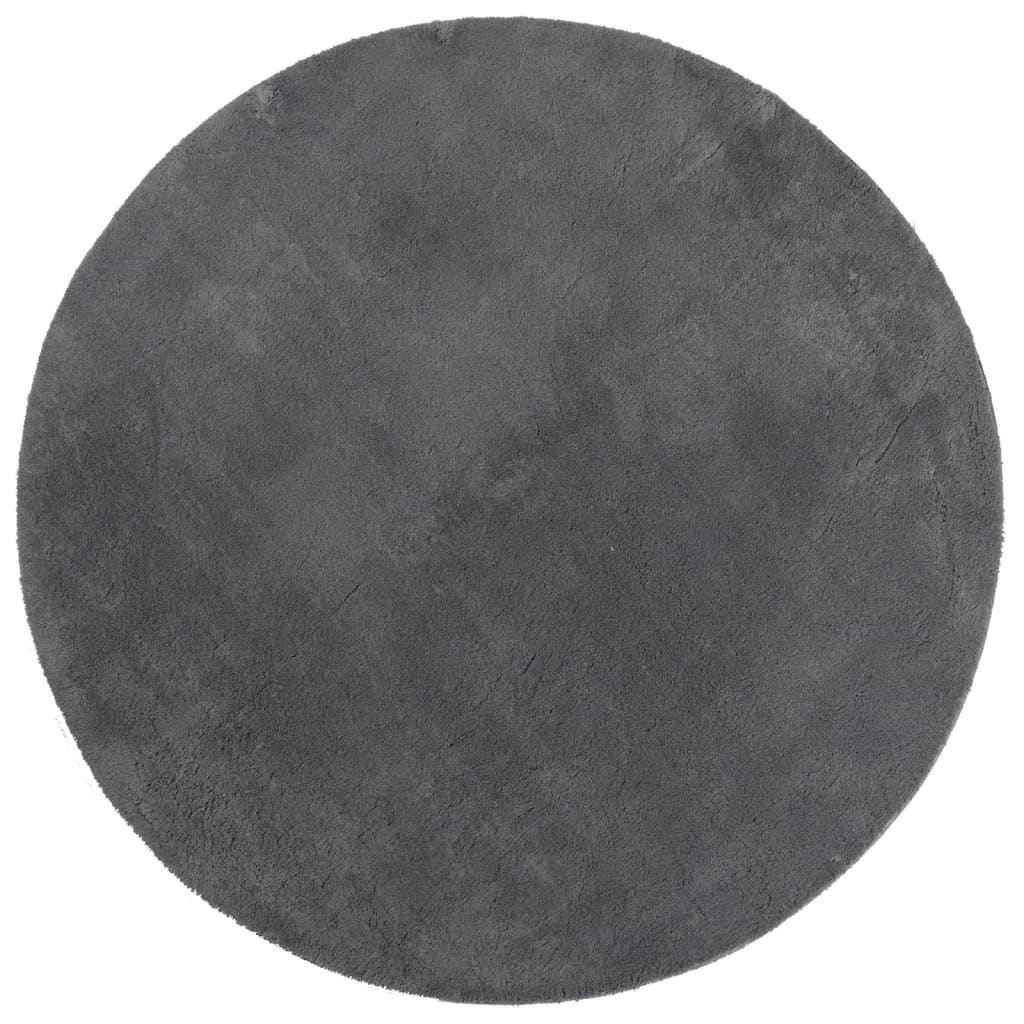 Vidaxl tapis huarte poils courts doux lavable ø 120 cm anthracite