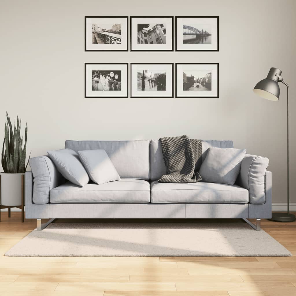 VidaXL tapis huarte poils courts doux lavable 80x150 cm beige