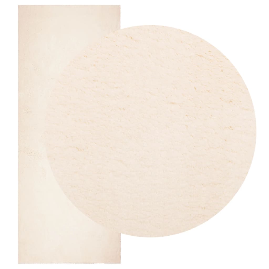VidaXL tapis huarte poils courts doux lavable 80x200 cm beige