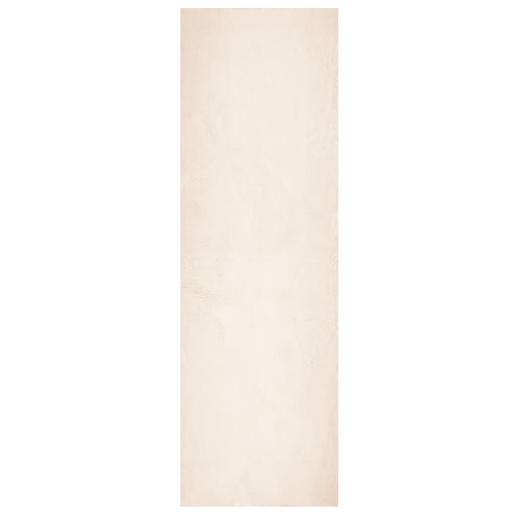 VidaXL tapis huarte poils courts doux lavable 80x250 cm beige