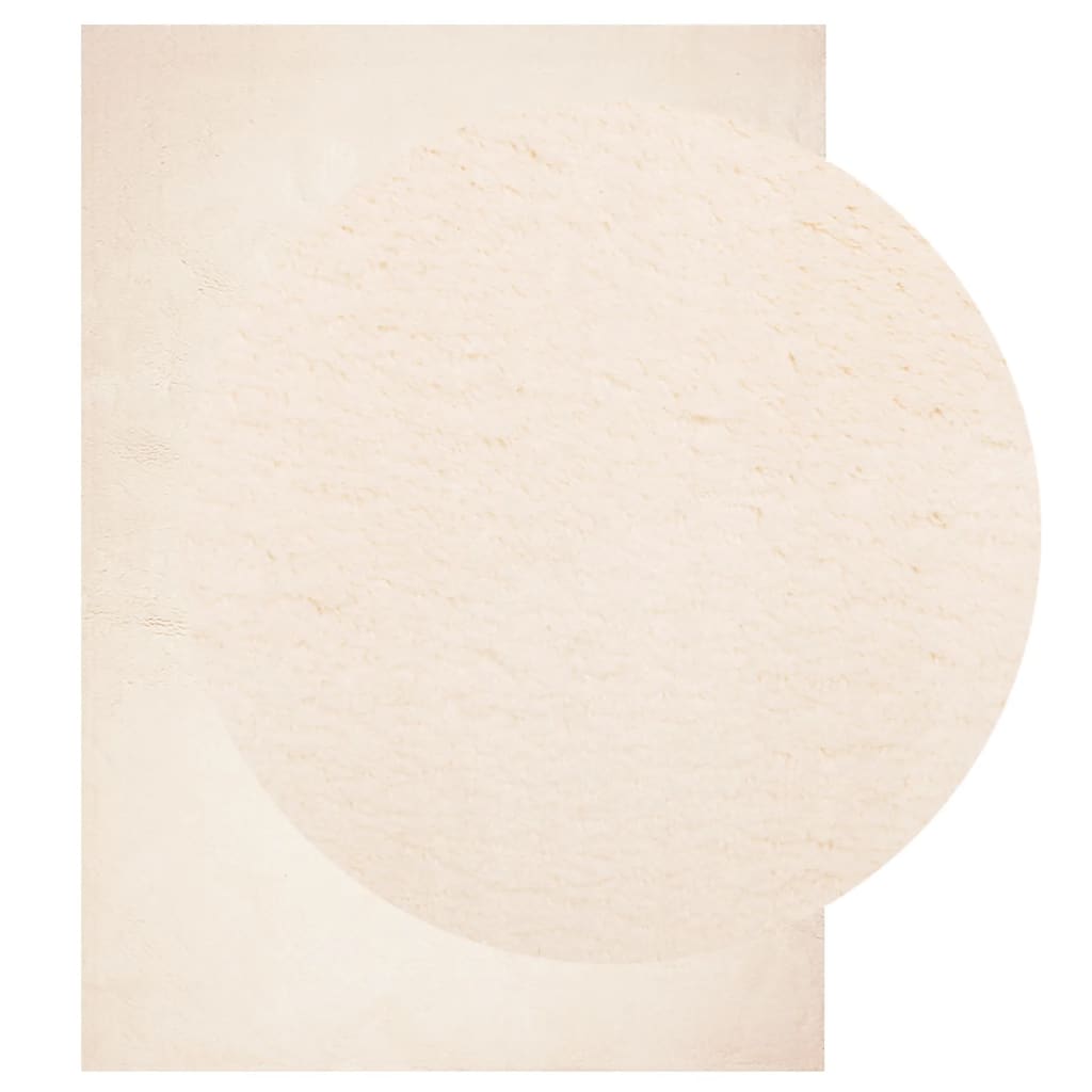 VidaXL tapis huarte poils courts doux lavable 120x170 cm beige
