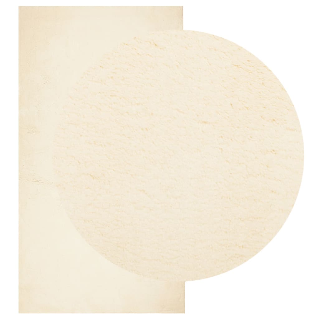 Vidaxx tapis huarte poils courts doux lavable 60x110 cm crème