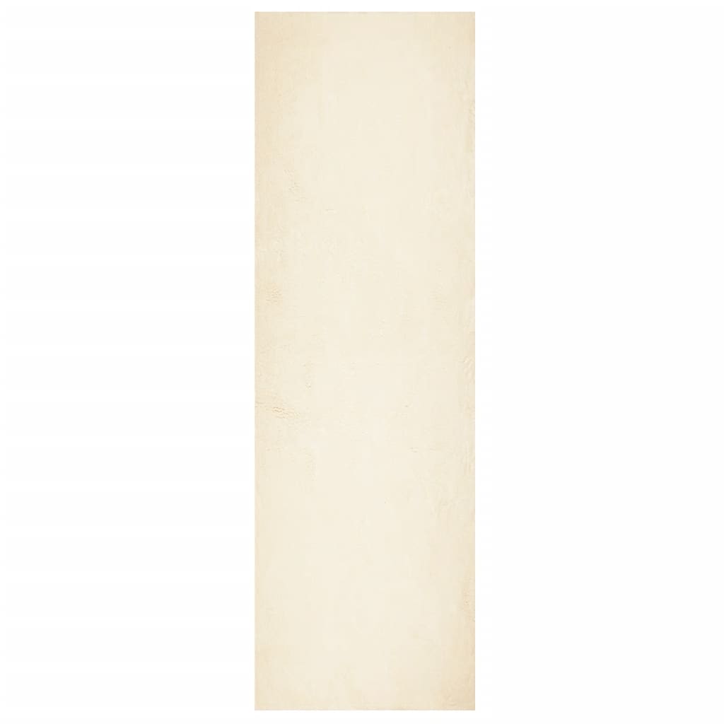 Vidaxx tapis huarte poils courts doux lavable 80x250 cm crème
