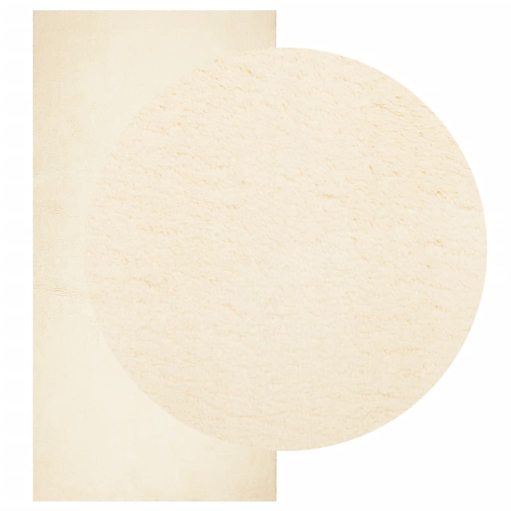 Vidaxx tapis huarte poils courts doux lavable 100x200 cm crème