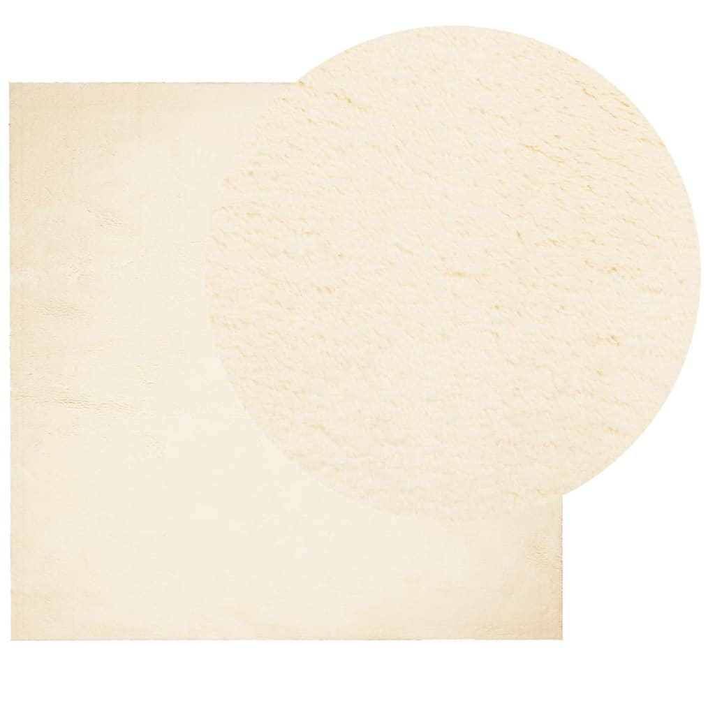 VidaXL tapis huarte poils courts doux lavable 120x120 cm crème