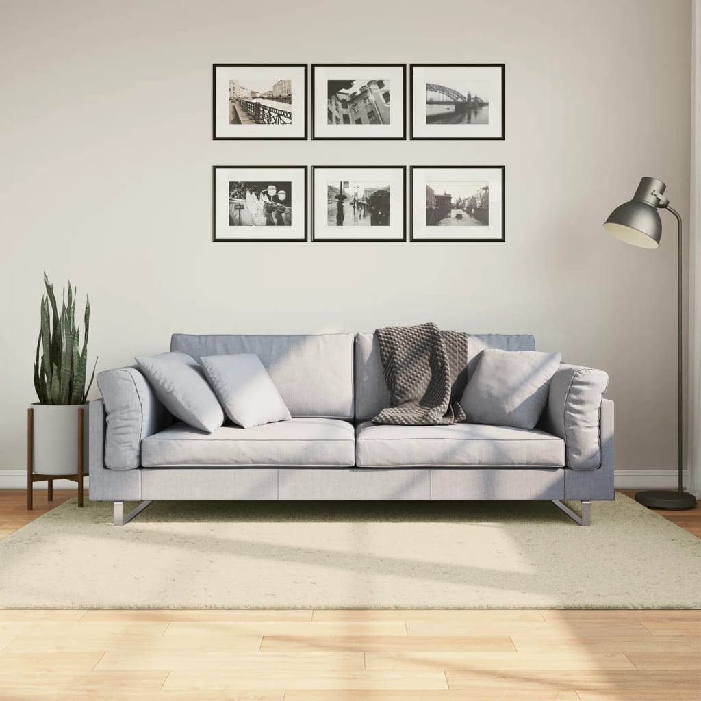 VidaXL tapis huarte poils courts doux lavable 140x200 cm crème