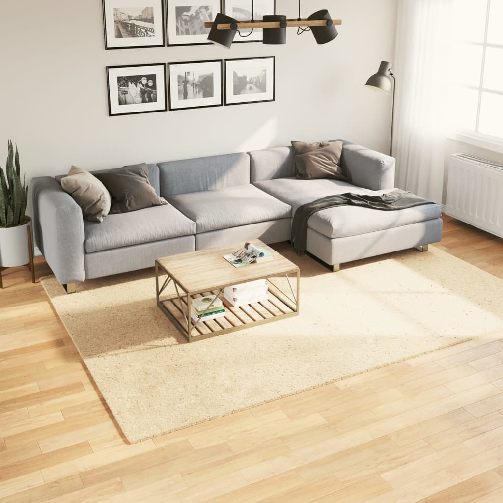 VidaXL tapis huarte poils courts doux lavable 200x280 cm crème