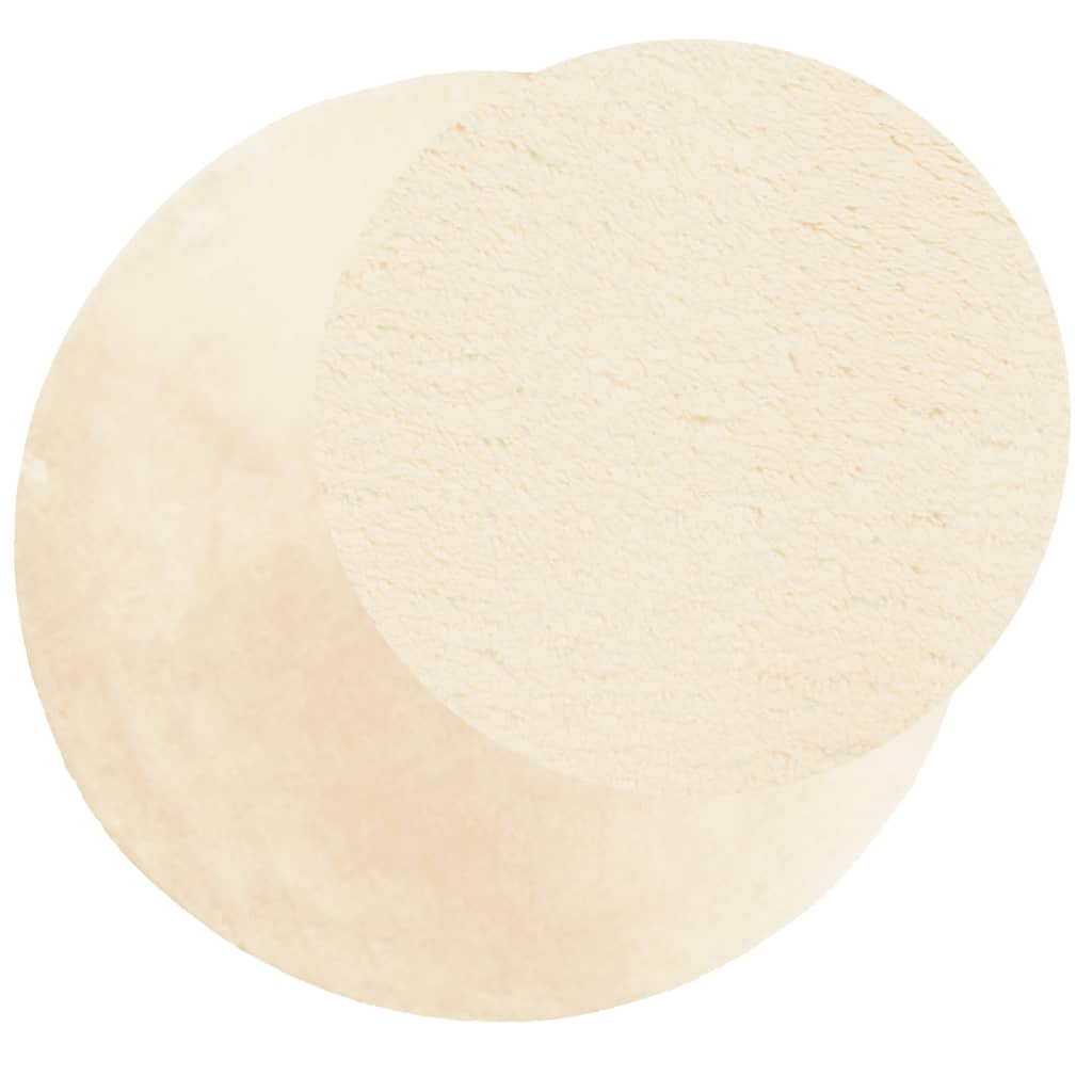 Vidaxl tapis huarte poils courts doux lavable ø 200 cm crème