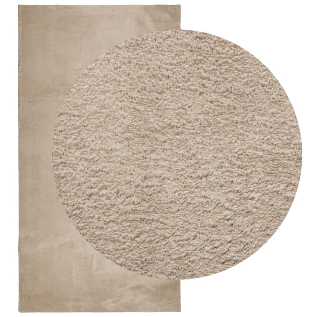 Vidaxx tapis huarte poils courts doux lavable 80x150 cm couleur sable