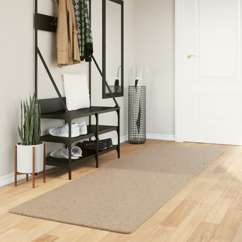 Vidaxx tapis huarte poils courts doux lavable 80x250 cm couleur sable