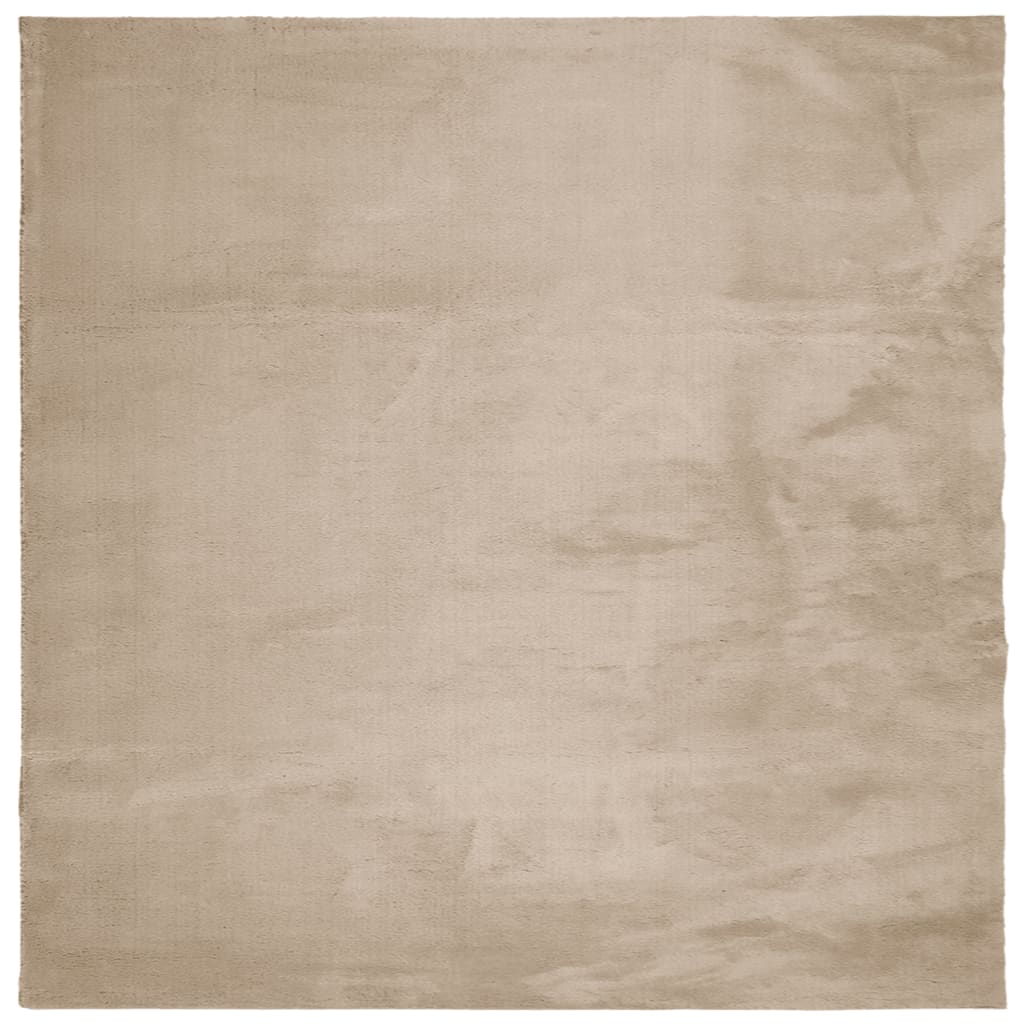 Vidaxx tapis huarte poils courts doux lavable 160x160cm couleur sable