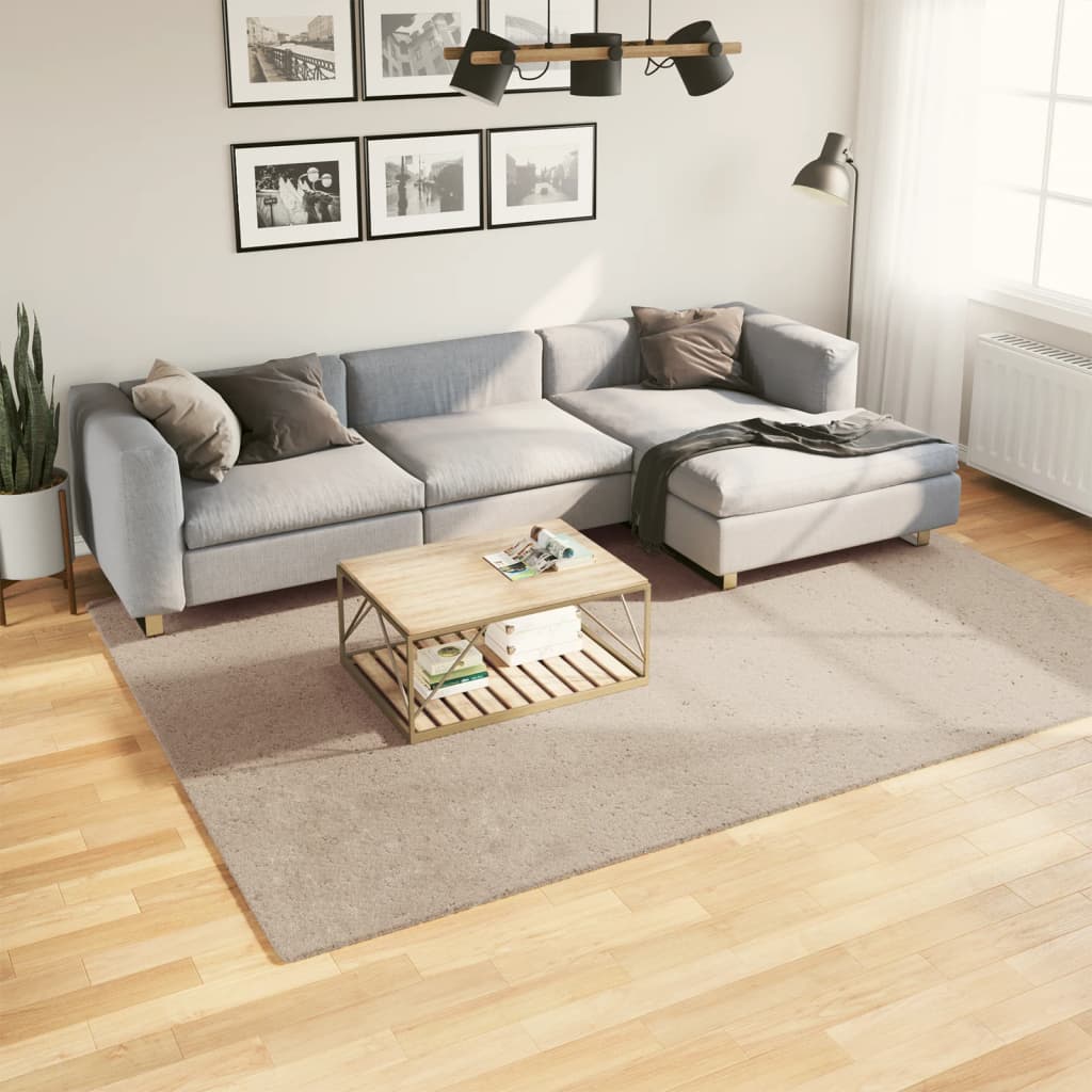 VidaXL tapis huarte poils courts doux lavable 200x280cm couleur sable