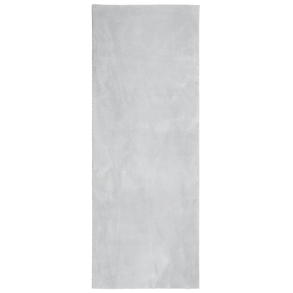 VidaXL tapis huarte poils courts doux lavable 80x200 cm gris
