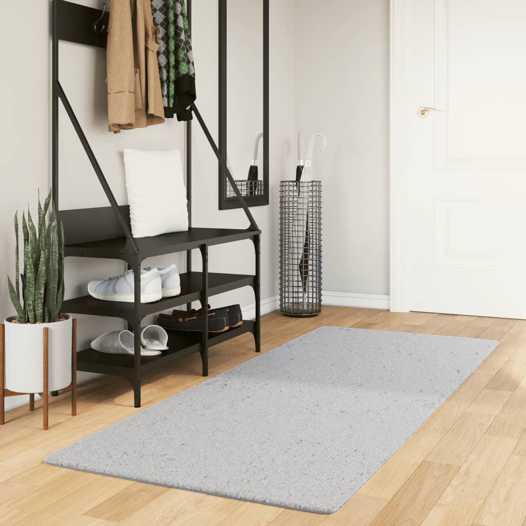 VidaXL tapis huarte poils courts doux lavable 80x200 cm gris