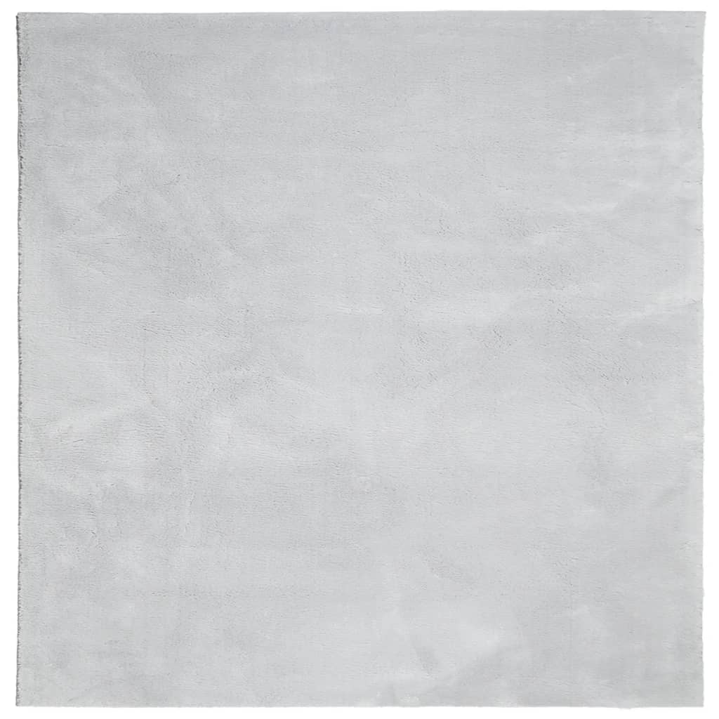 Vidaxx tapis huarte poils courts doux lavable 120x120 cm gris