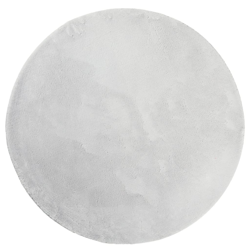 Vidaxl tapis huarte poils courts doux lavable ø 120 cm gris