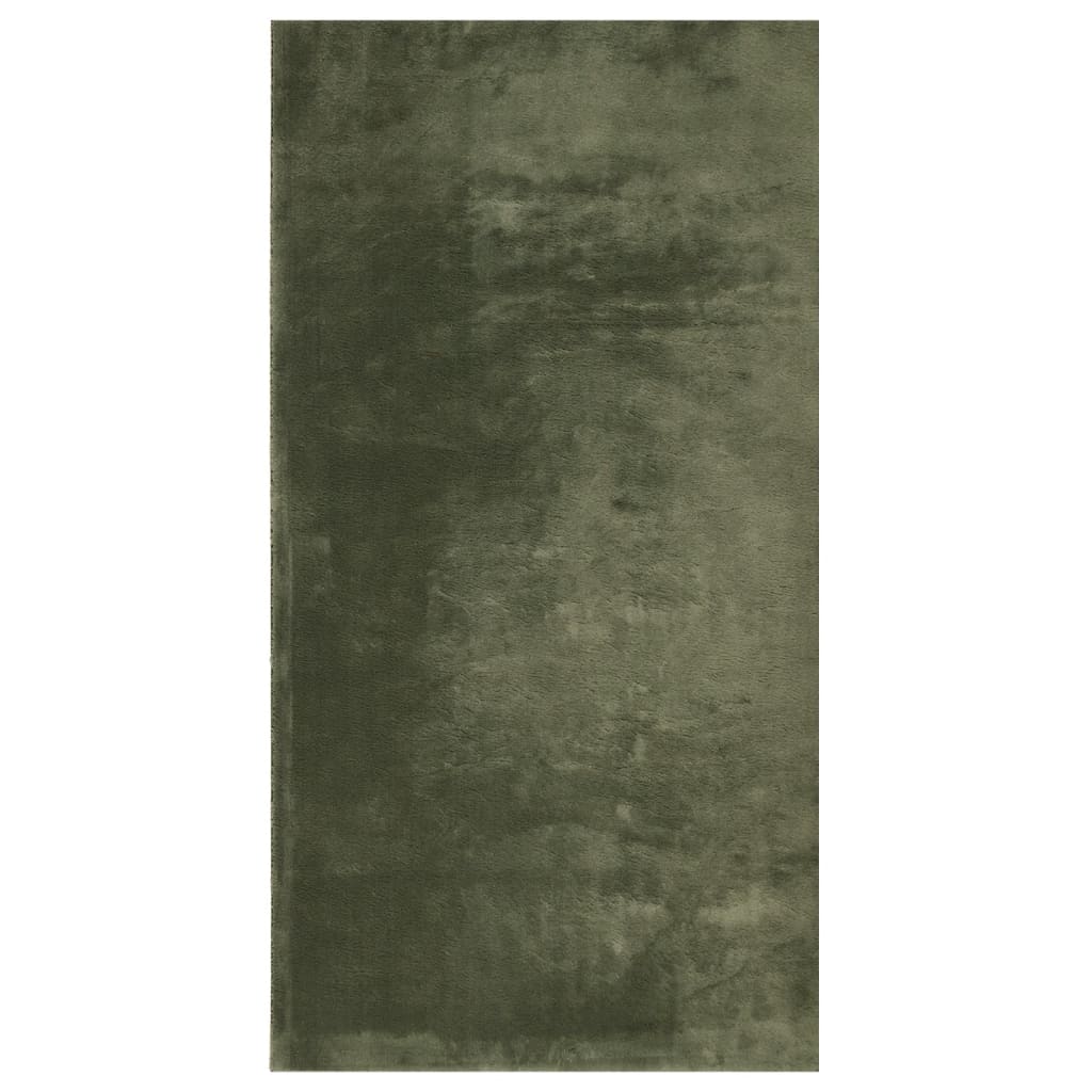 VidaXL tapis huarte poils courts doux lavable 60x110 cm vert forêt