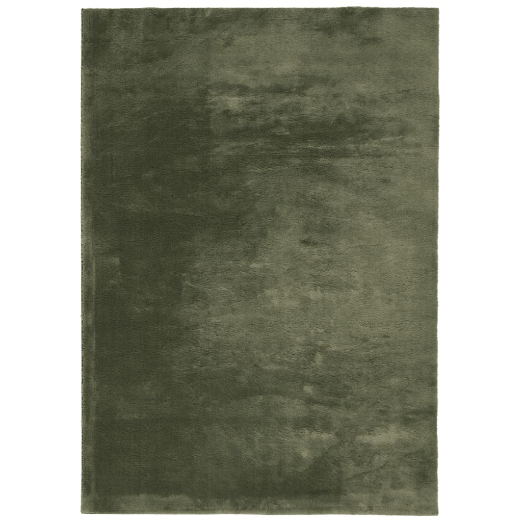 VidaXL tapis huarte poils courts doux lavable 200x280 cm vert forêt