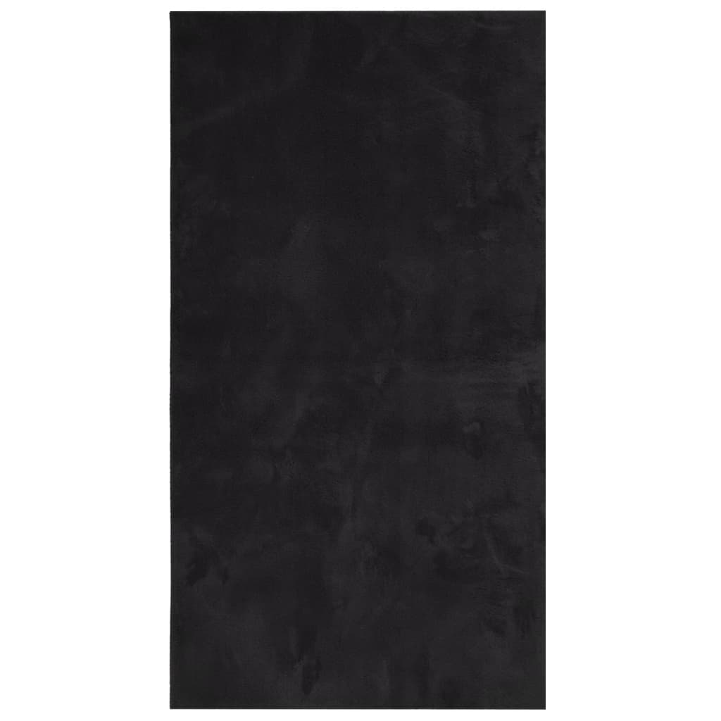 Vidaxx tapis huarte poils courts doux lavable 60x110 cm noir