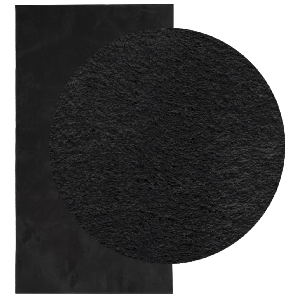 Vidaxx tapis huarte poils courts doux lavable 60x110 cm noir