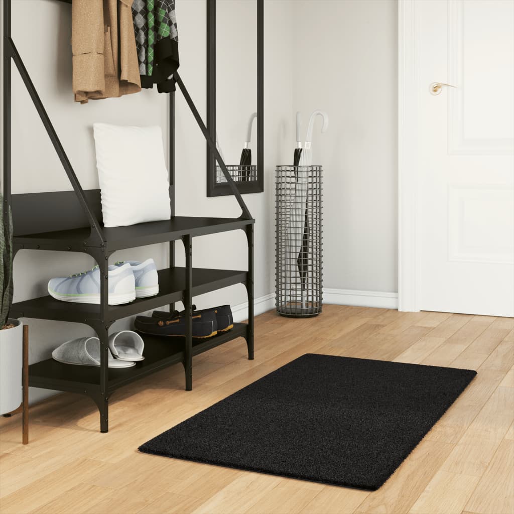 Vidaxx tapis huarte poils courts doux lavable 60x110 cm noir