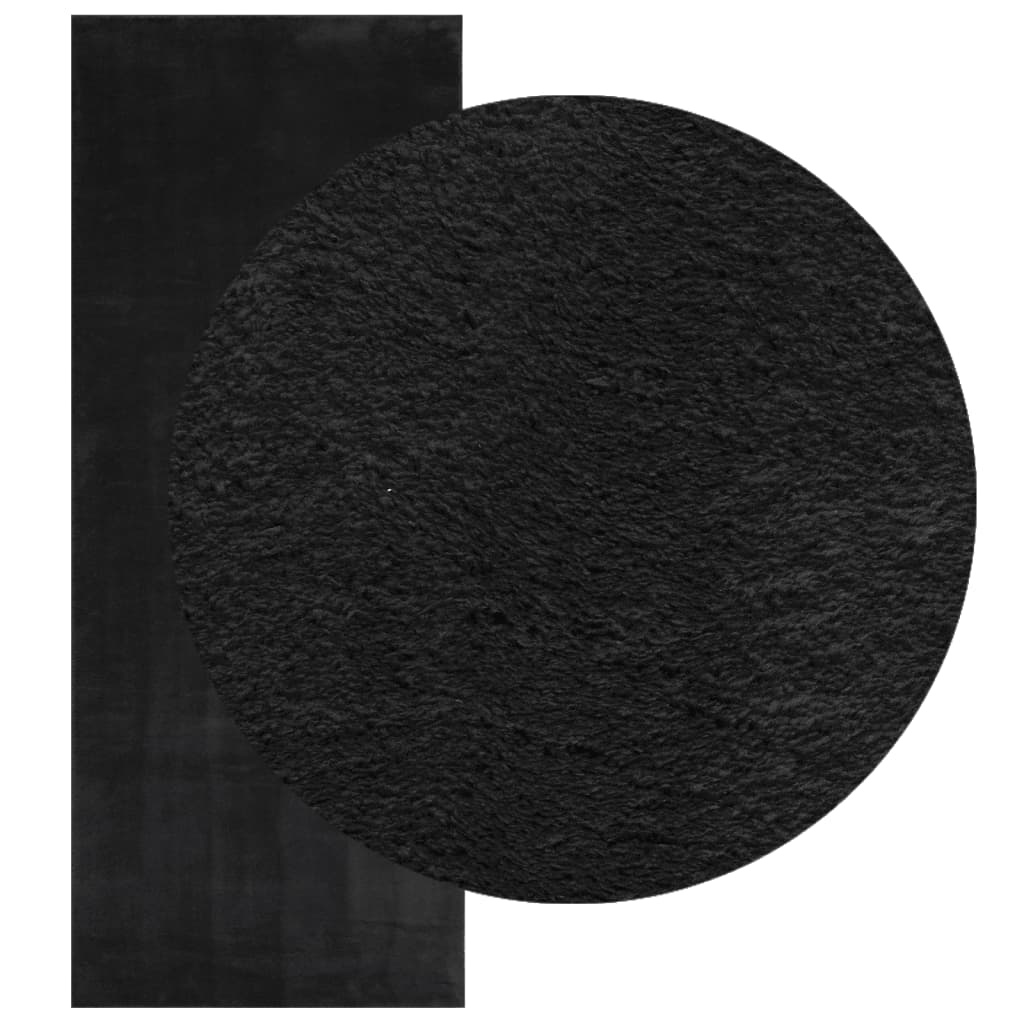 Vidaxx tapis huarte poils courts doux lavable 80x200 cm noir