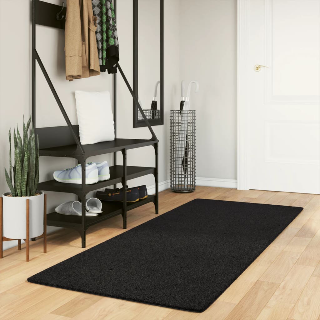 Vidaxx tapis huarte poils courts doux lavable 80x200 cm noir