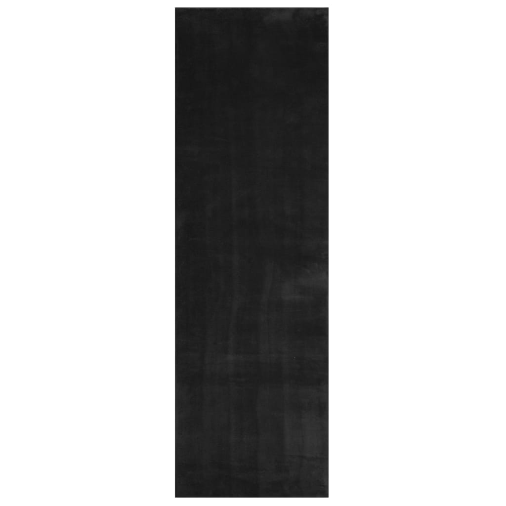 Vidaxx tapis huarte poils courts doux lavable 80x250 cm noir