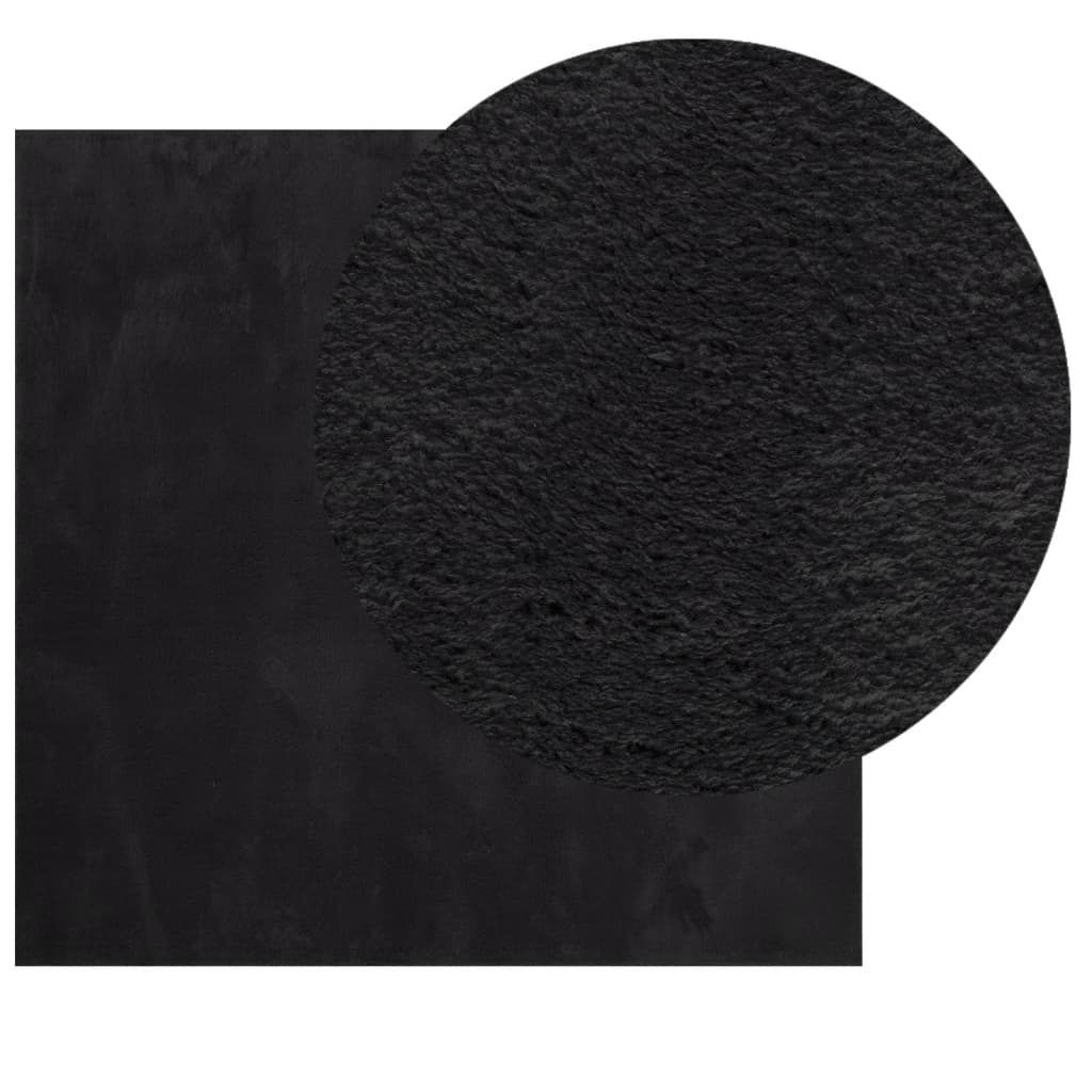 Vidaxx tapis huarte poils courts doux lavable 240x240 cm noir