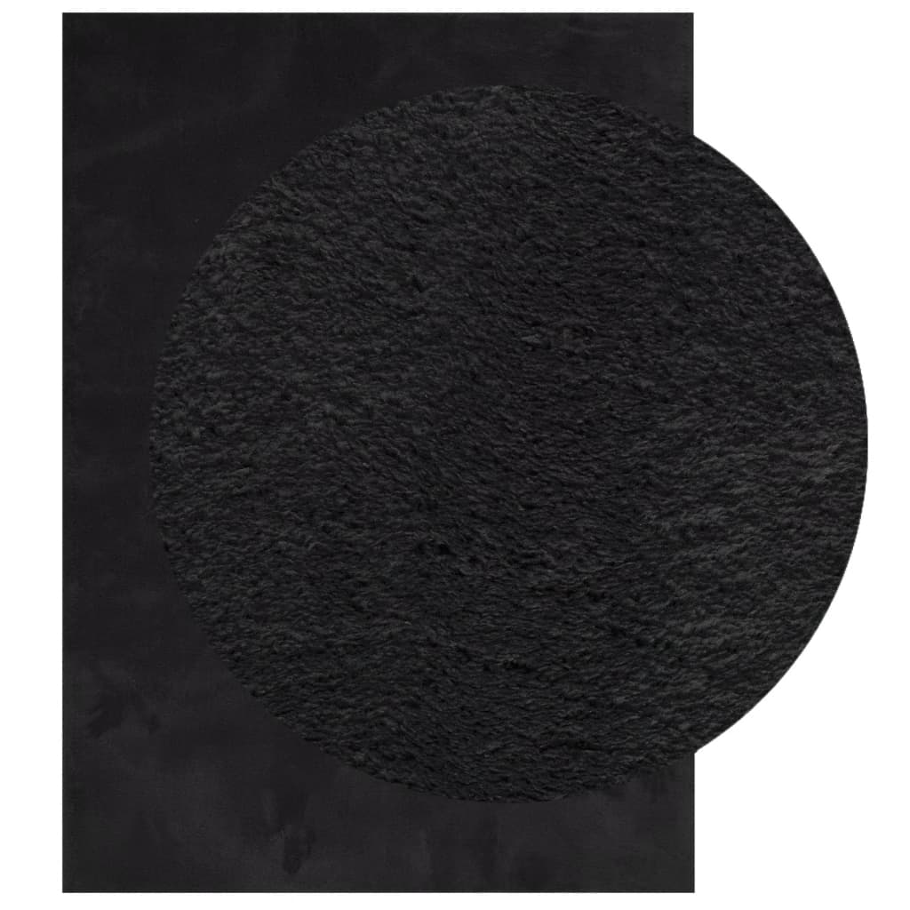 Vidaxx tapis huarte poils courts doux lavable 240x340 cm noir