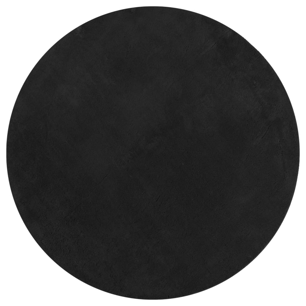 Vidaxl tapis huarte poils courts doux lavable ø 80 cm noir