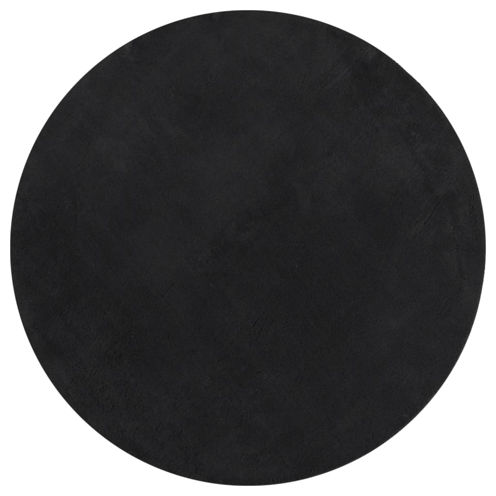 Vidaxl tapis huarte poils courts doux lavable ø 120 cm noir